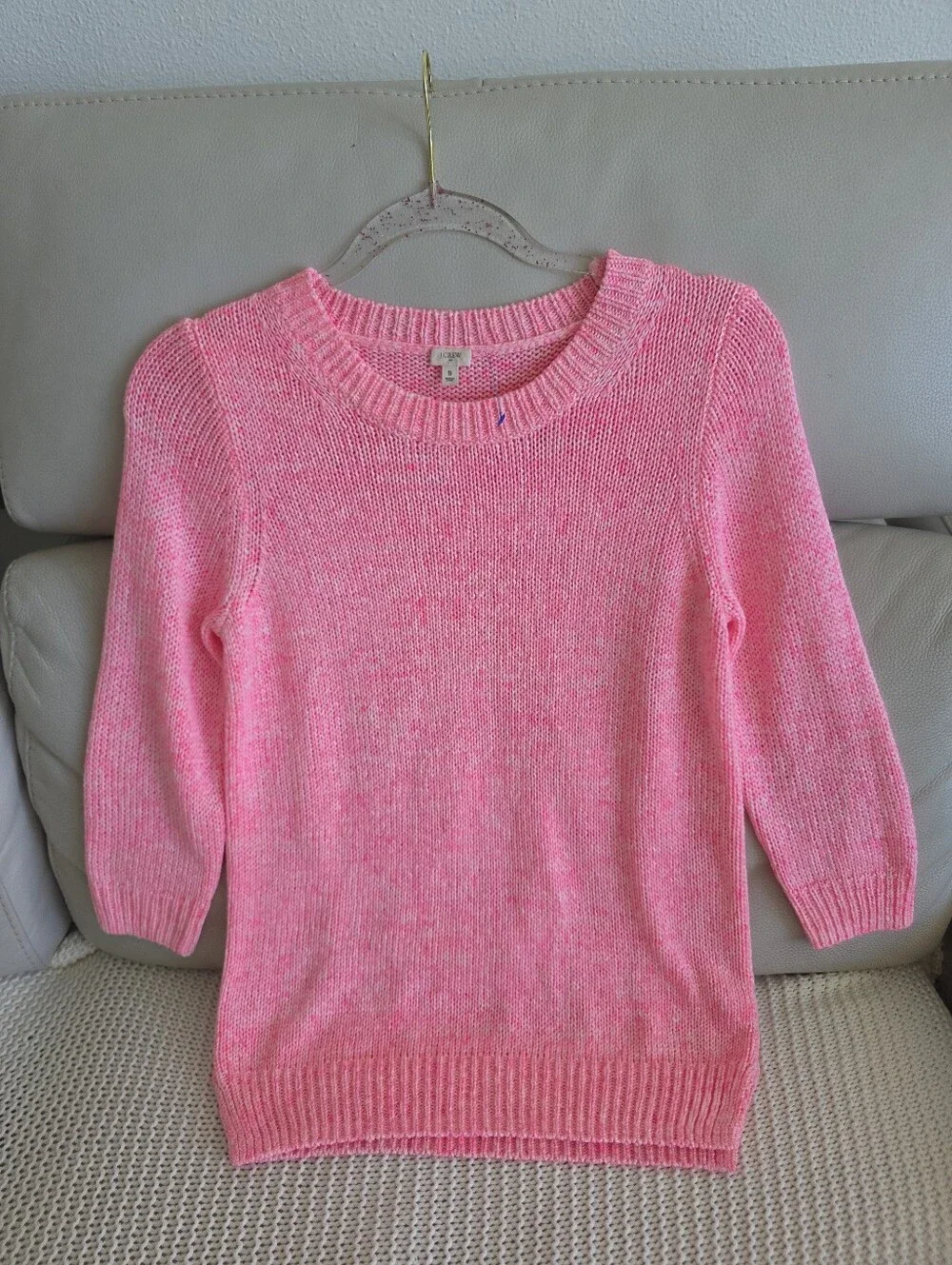 J.Crew Pink Chunky Knit Crewneck Sweater - Size S